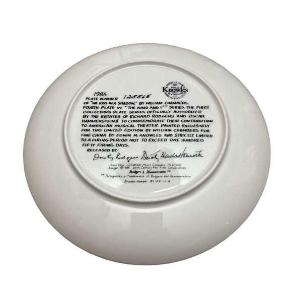 Vintage“We Kiss in a Shadow” Collector Plate William Chambers Edwin M. Knowles - Picture 3 of 3